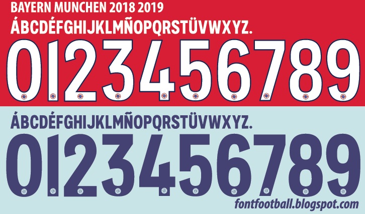 Пример шрифта Bayern Munchen 2018 2019 #1